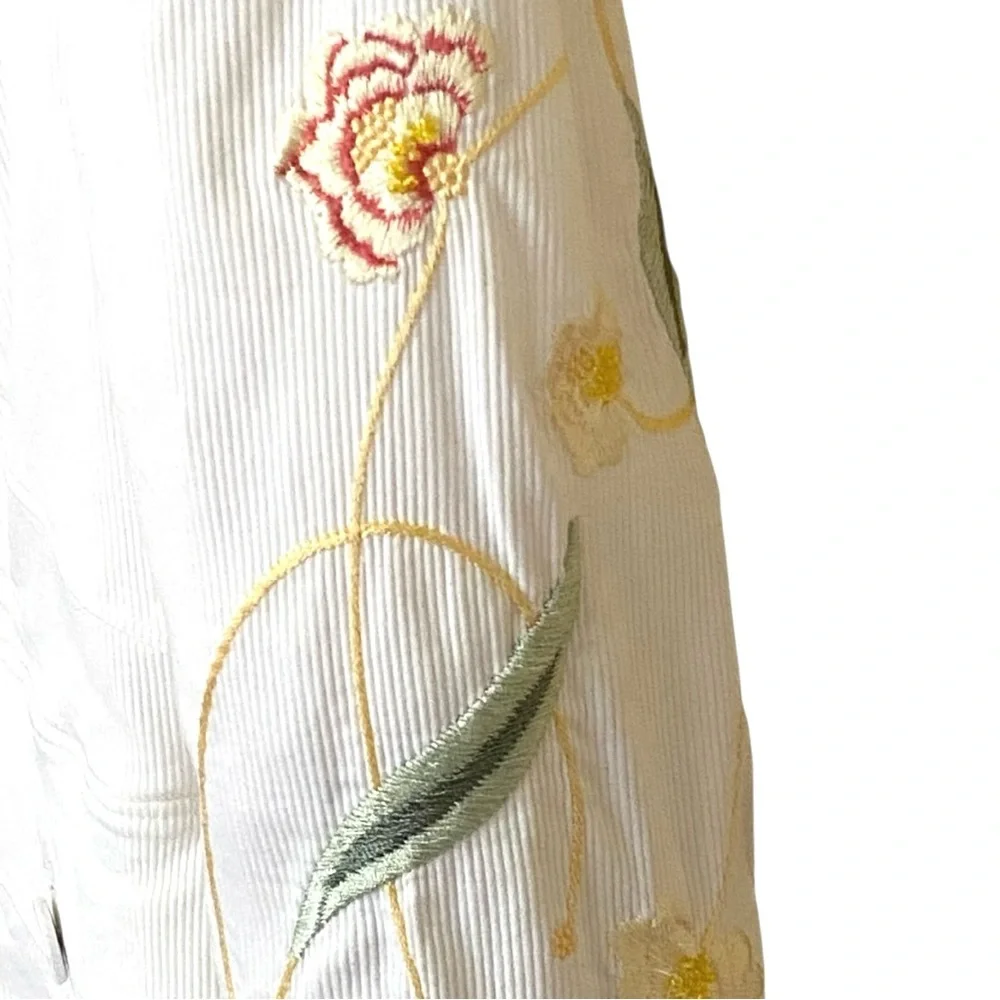 Diane Von Furstenberg White Embroidered Blazer Floral Boho Jacket Cotton‎ Rare